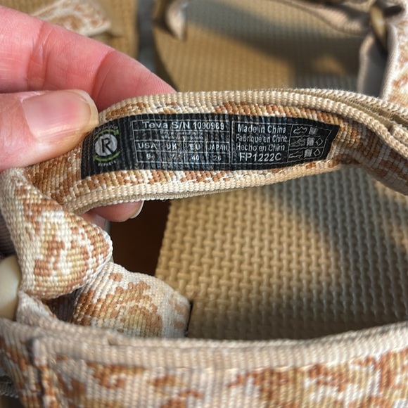 Platform Teva Floral Sandals in Cream and Brown - Picture 5 of 5